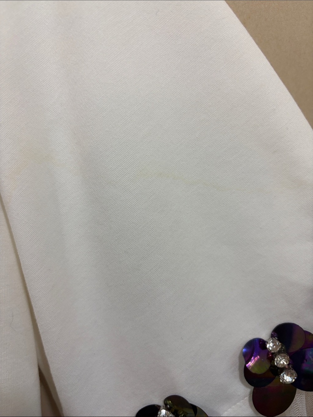 Beulah White Tee With Tulle Ruffles And Iridescent Embellishments Size S - Picture 5 of 8